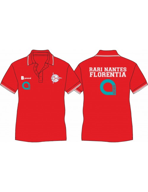 POLO R.N. FLORENTIA_ROSSA RIB BIANCHI