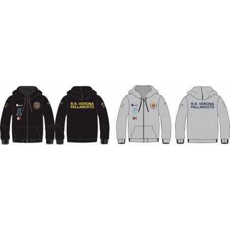 Felpa ZIP E CAP. R.N. VERONA CON SPONSOR