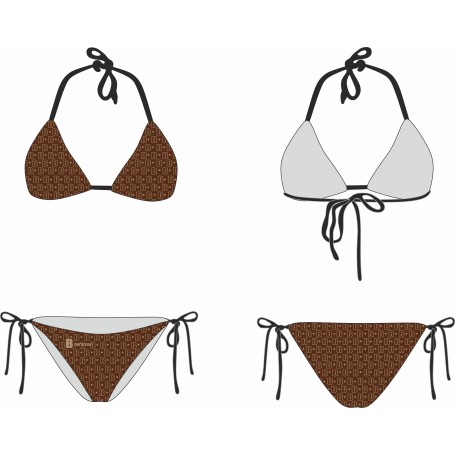 Costume Bikini Donna MONOGRAM MARRONE